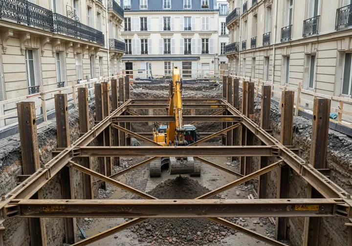 Terrassement d'un sous-sol de petit collectif à Villeurbanne